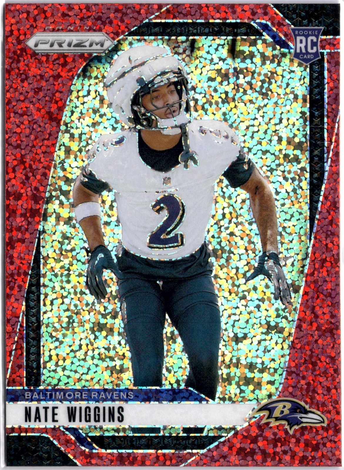 2024 Panini Prizm #380 Nate Wiggins RC Red Sparkle Prizm SP Rewards Exclusive