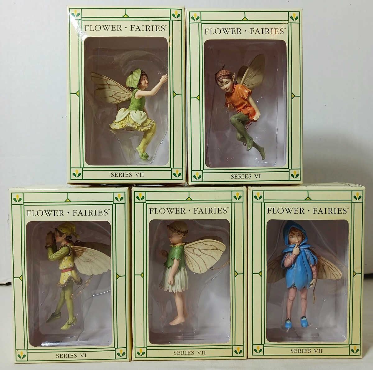 5 Cicely Mary Barker FLOWER FAIRIES Ornament SERIES VI-VII retired