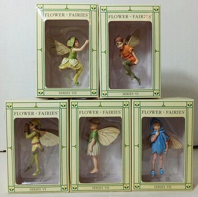5 Cicely Mary Barker FLOWER FAIRIES Ornament SERIES VI-VII retired NIB figurine