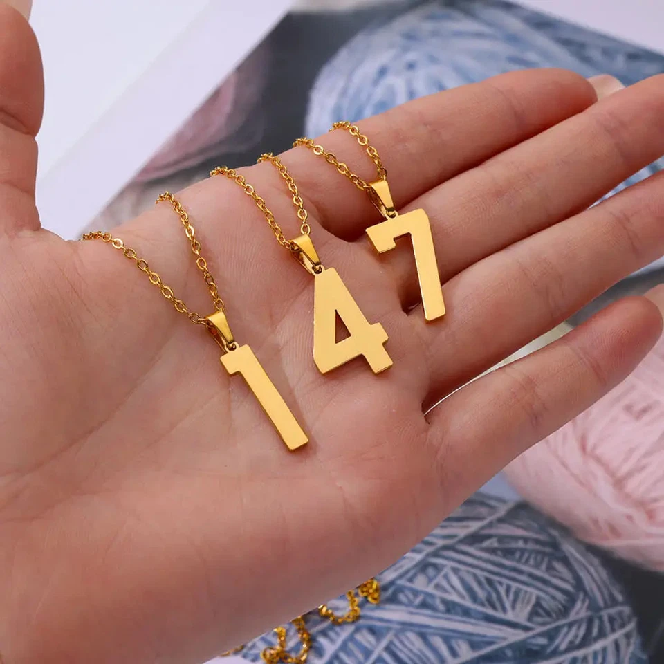 Digitale Damen Halskette Anhänger Geometrisch Edelstahl Schmuck feminin modisch - Bild 2 von 4