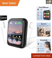 128GB Touch Screen MP3 Player with Bluetooth 5.3, FM Radio & Voice Recorder