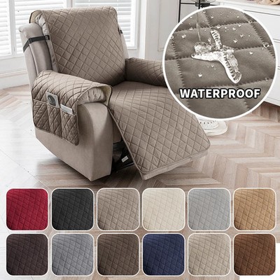 1 Seater Quilted Anti-wear Recliner Sofa Covers Pet Dog Sofa Mats Solid Color