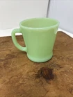 Fire King Oven Ware USA Green Jadeite D Handle Milk Glass Coffee Mug Vintage