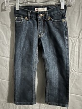 Levi's Boys 511 Slim Jeans 3T Dark Blue Adjustable Waist Pockets Denim