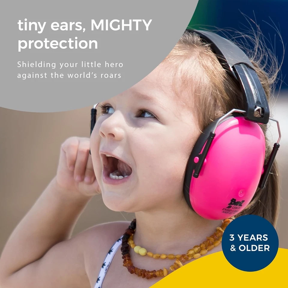 Orejeras BANZ Kidz 2 años y mayores - Cancelación de ruido fuerte niños rosa Foto 2 de 4
