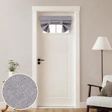 HOMEIDEAS 100% Linen Blackout 26"W x 20"L (Pack of 1), Light Gray 