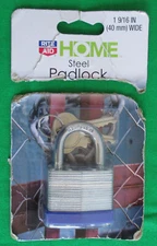 Lock Steel Padlock 1 9/16 in. 40mm Wide Brand New Sealed Rite Aid Home