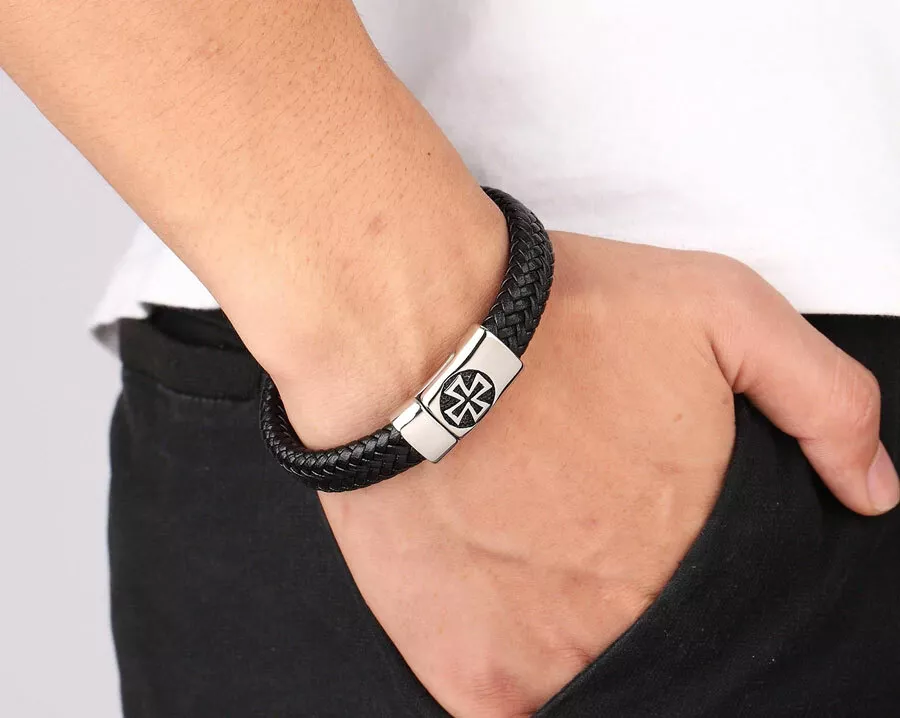 Mens leather bracelet ebay store