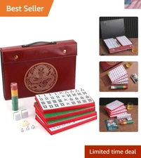 Authentic Mahjong Set: 146 X-Large Melamine Tiles with English Instructions