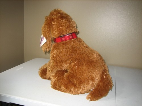 GUND Labradoodle Dog Plush 18” Brown Lord & Taylor 2003 Plaid Collar Realistic - Picture 7 of 10