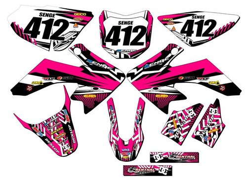 2013-2023 CRF 50 MAYHEM Pink Senge Graphics Kit Compatible with Honda - Foto 1 di 10