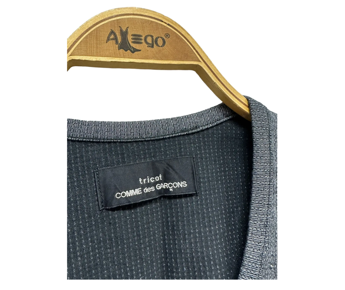 Tricot Comme Des Garcons Japanese Brand Vintage Mesh Shirt (Grey 