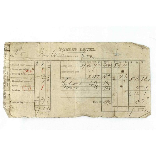 Wilkes-Barre Pennsylvania 1901 Coal Receipt, Forest Level, Coal Mining Ephemera