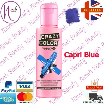 Crazy Color Semi Permanent Haarfarbe Capri Blue - 100ml