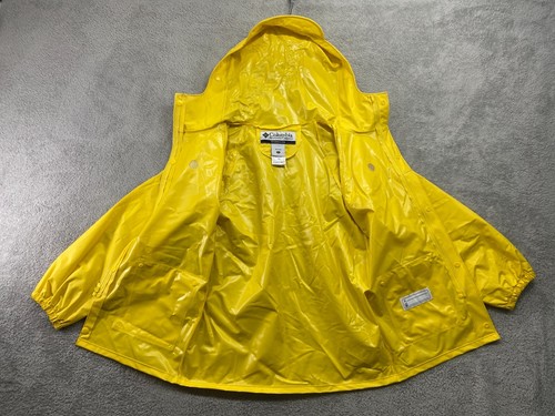 Columbia Rain Jacket Youth Large Yellow Hooded Coat 100% PVC Nautical Outdoors - Picture 3 of 20