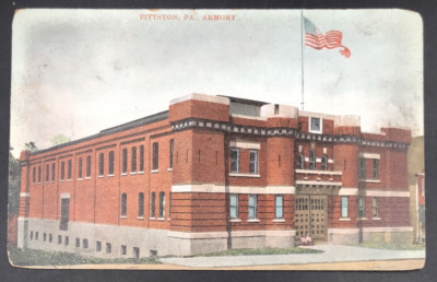 1908 Pittston Pennsylvania PA Armory Luzerne County Postcard CS Woolworth