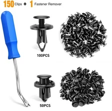 150 pcs Push-Type Bumper Fender Fasteners Rivet Clips w/ Removal Tool 8/10mm
