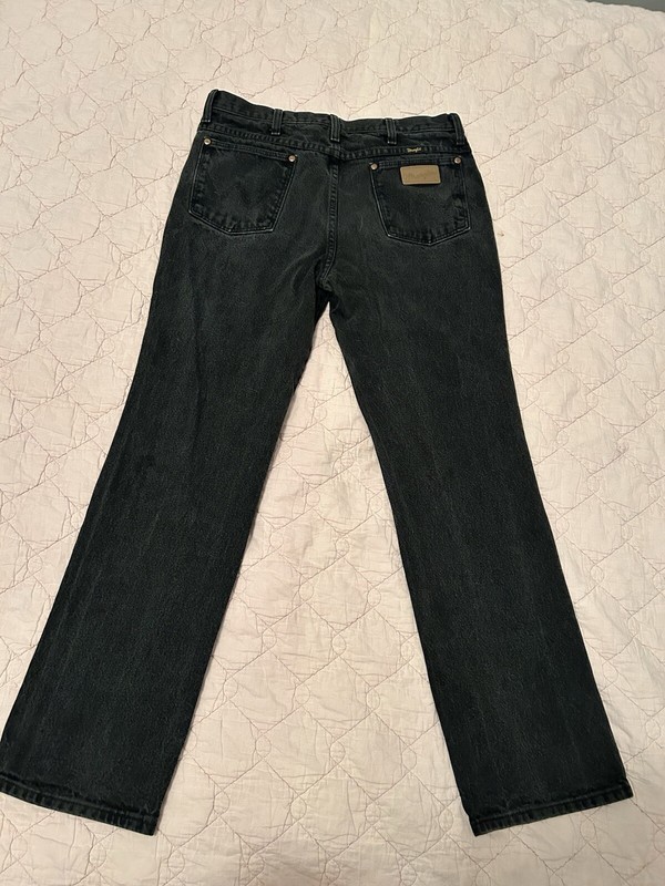 Vintage 90s Wrangler Mens Jeans 34x32 Cowboy Cut Black Denim Western 936WBK