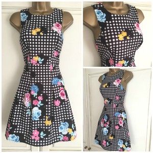 pink and white skater dress