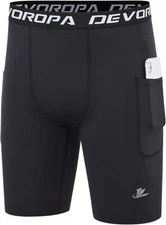 DEVOROPA Youth Boys' Compression Shorts Performance Athletic Base Layers Workout