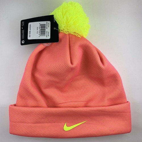NIKE Youth Beanie Girls Kids Swoosh Pom 