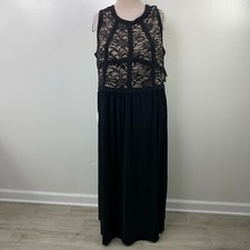 NWT R&M Richards Kathy Richards Black/Tan Lace Dress Size 22W Made in the USA