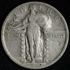1920 Standing Liberty Silver Quarter VF+ E229 SKCN