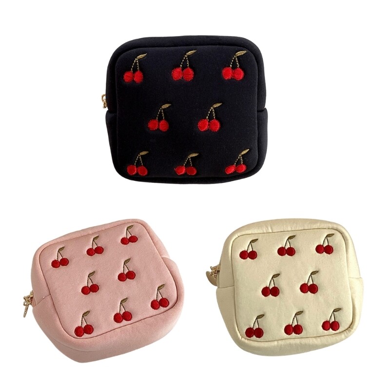 Cherry Print Toiletry Bag Large Capacity Cosmetic Storage Case-image