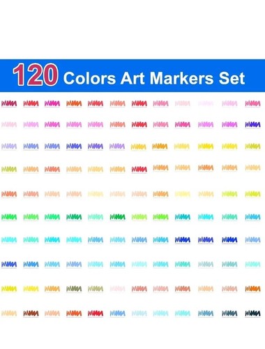 Halobios Colouring Pens, 120 Colors Dual Tip Brush Pens, Felt Tip Pens Art Set - Picture 4 of 9