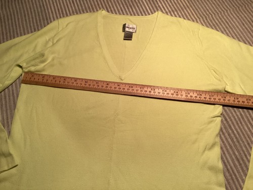 Chico’s 1 M Green Yellow Celadon Retro Lightweight Knit Sweater Viscose Poly Mod - 第 4/7 張圖片