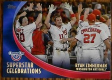 2012 Topps Opening Day Superstar Celebrations #SC9 #9 Ryan Zimmerman Nationals