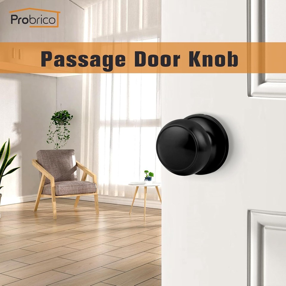 Interior Closet Door Knob, Black Door Knobs for Interior Doors, Hallway