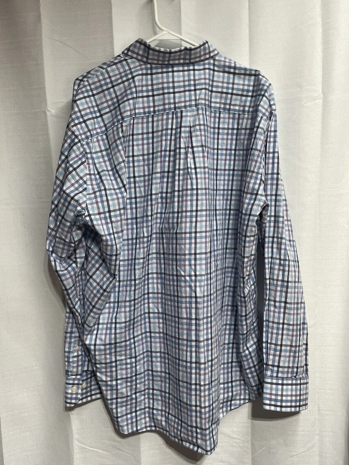 Camisa Peter Millar Para Hombre 2XL Manga Larga Botón Guinga Algodón Informal Hombres XXL Foto 4 de 4