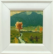 original oil painting framed landscape art Rural landscape Summer Landscape 4x4