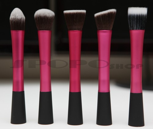 Synthetic Makeup Pointed Angled Flat Head Duo Fibre Stippling Foundation Brush
