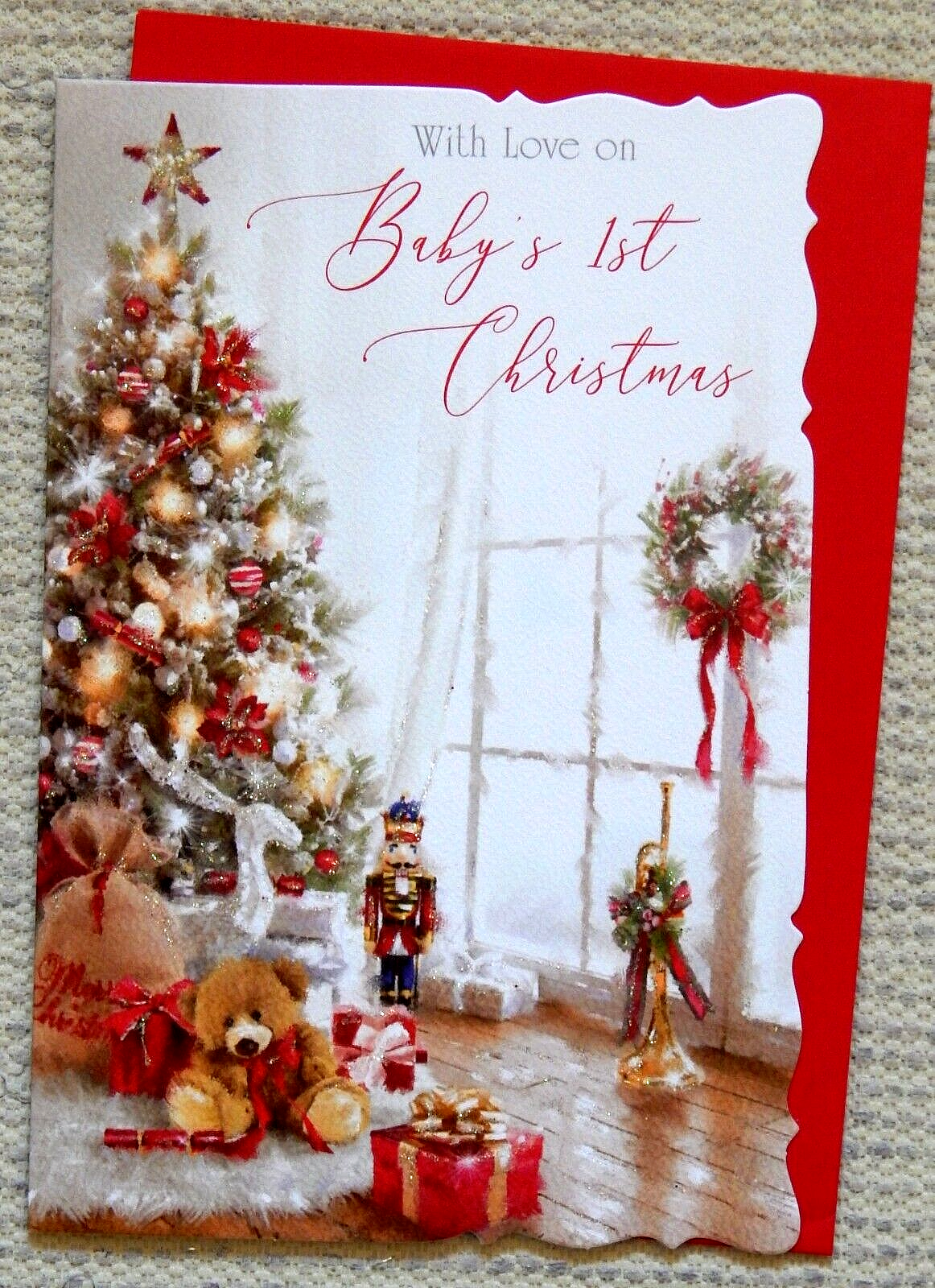 Babys 1st Christmas card ~ Lovely Verse ~ Special First Christmas Card 1ST  9x6""