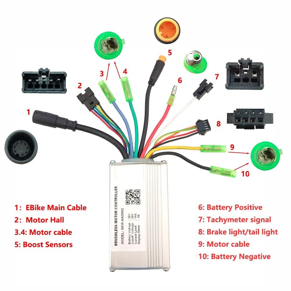 JN 15A Wasserdichter E-Bike Controller - 36V/48V Für Bürstenlose Nabenmotoren