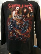 Rare Vintage 90s Metallica Struggle Long Sleeve Tour Shirt Size Large Rock Metal