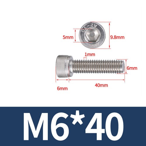 M6 ALLEN CAP SCREWS BOLTS A2 STAINLESS STEEL SOCKET SCREW HEX HEAD DIN 912 - Picture 18 of 28