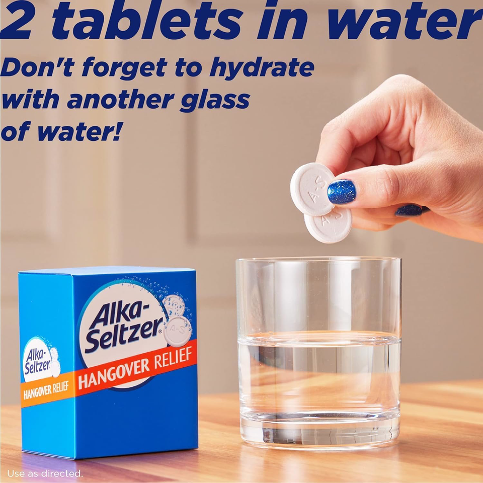 AlkaSeltzer Hangover Relief Tablets, Fast Relief Starts In About 15