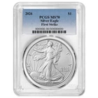 2026 $1 1-oz American Silver Eagle PCGS MS70 FS Blue Label
