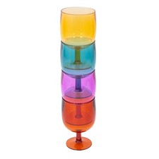 Set of 4 Stackable Wine Glasses Goblets Summer Party Dining Picnic BBQ