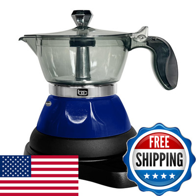 Bene Casa Blue Portable Electric Espresso Maker/Cafetera 1-3 Cups/Shots 1 Blue