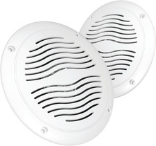 5 Inch Outdoor Speakers Water Resistant 25W Dual Cone Marine RV White Pair