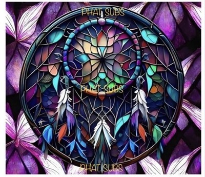 20oz Sublimation Tumbler Wrap Stained Dream Catcher Ready To Press Heat Transfer