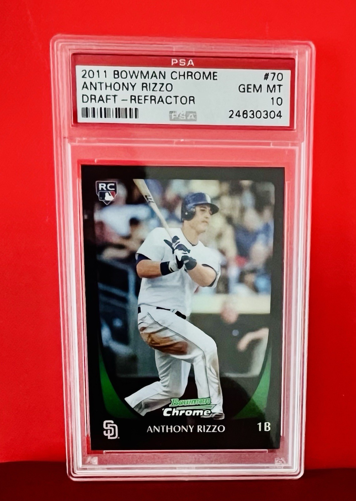 2011 Bowman Draft Chrome Refractor Anthony Rizzo #70 PSA 10 GEM MT Rookie RC