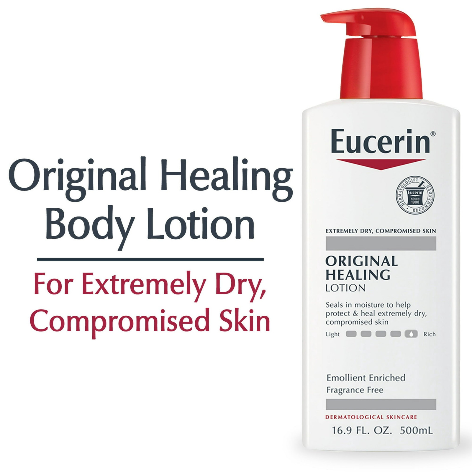 Eucerin Original Healing Soothing Repair Lotion Fragrance Free 16.9oz (4 Pack)