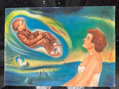 Salvador Dali Zeichnung auf Papier (Handmade) signiert und gestempelt Mischte...