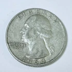 1960 D Washington Quarter 90% Silver, Circulated Coin #5590