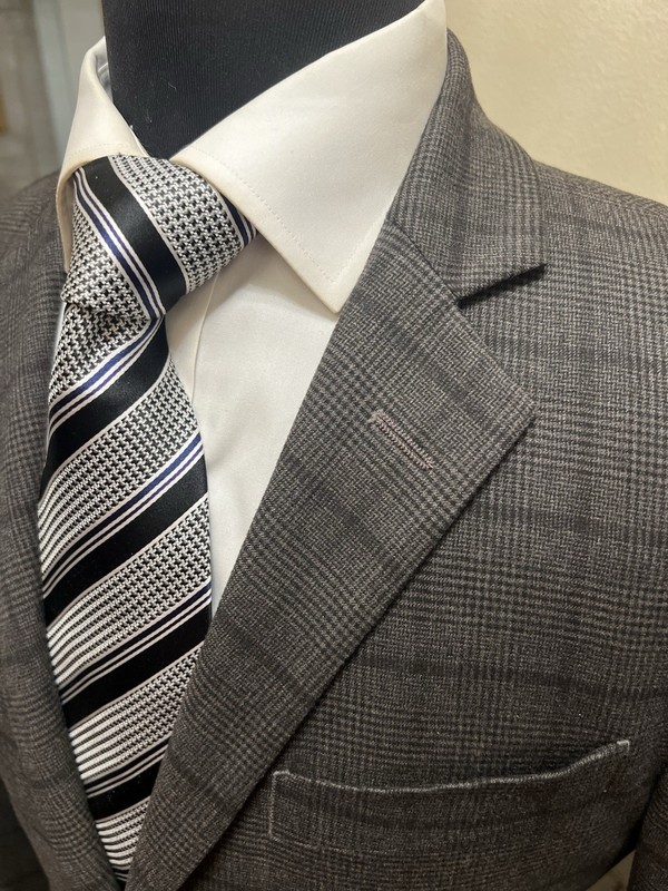 Sartorial Benton Plaid Sport Coat Blazer Jacket Gray Men 38R